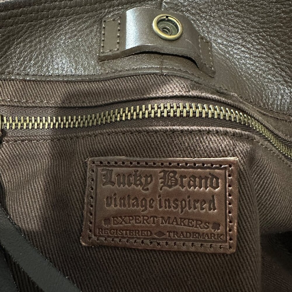 Lucky Brand Dark Brown Leather Hobo Shoulder Bag - Picture 6 of 13